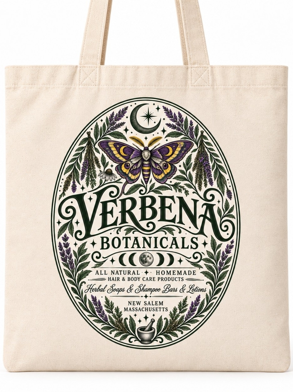 Practical Magic Verbena Botanicals Natural Tote Bag